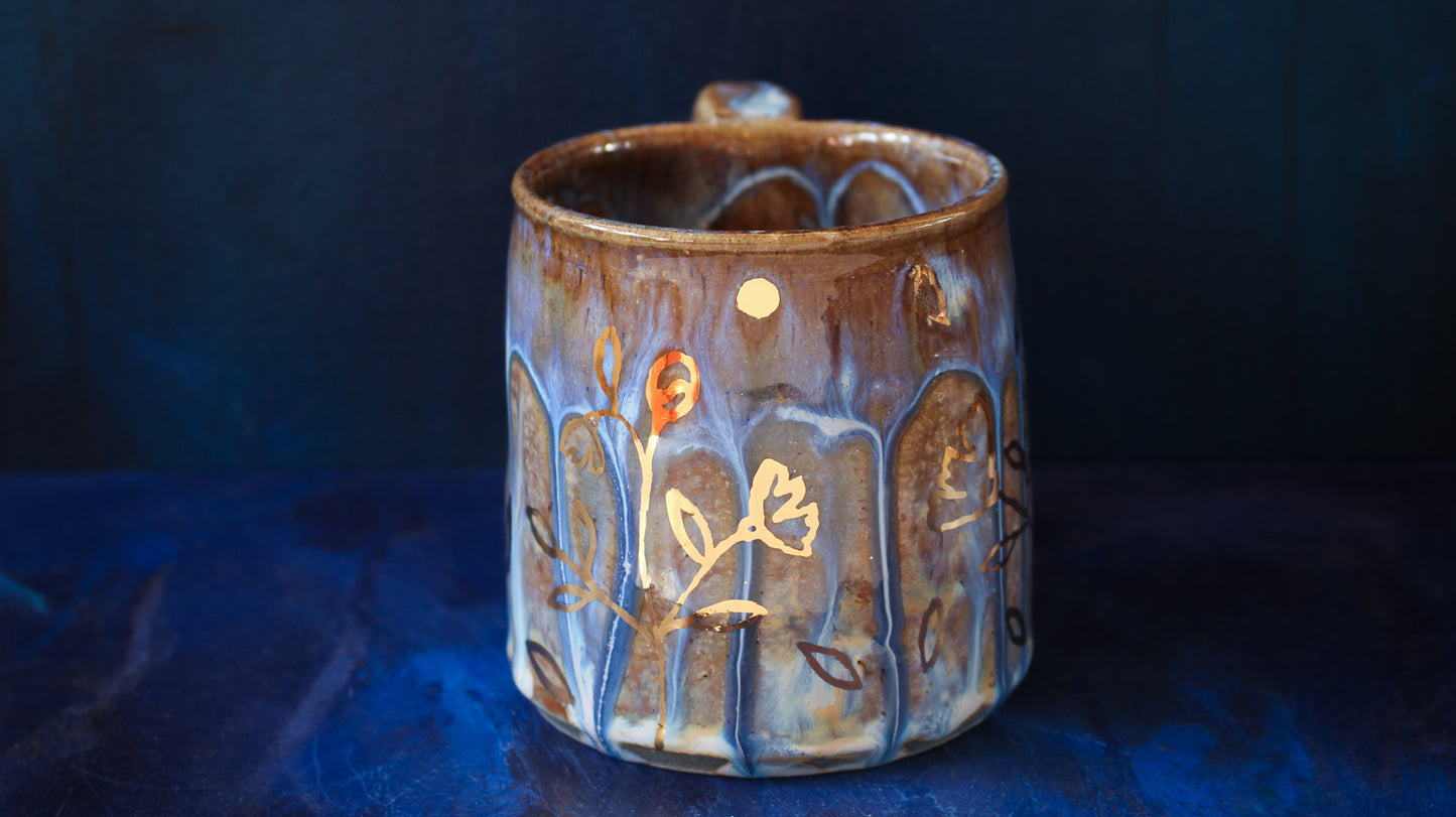 13oz Golden Drip Blossom Mug