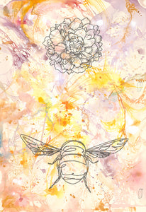 Bumble Bees & Peonies